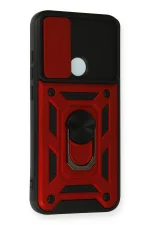 Newface Xiaomi Redmi Note 8 Kılıf Pars Lens Yüzüklü Silikon - Kırmızı - Görsel 2