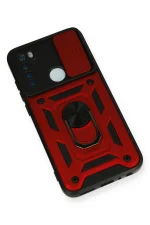 Newface Xiaomi Redmi Note 8 Kılıf Pars Lens Yüzüklü Silikon - Kırmızı - Görsel 3