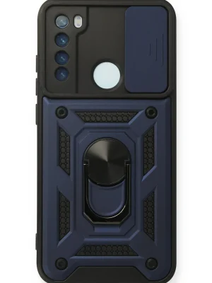 Newface Xiaomi Redmi Note 8 Kılıf Pars Lens Yüzüklü Silikon - Lacivert