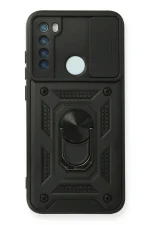 Newface Xiaomi Redmi Note 8 Kılıf Pars Lens Yüzüklü Silikon - Siyah