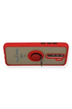 Newface Xiaomi Redmi Note 8 Pro Kılıf Montreal Yüzüklü Silikon Kapak - Kırmızı - Görsel 3