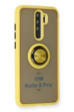 Newface Xiaomi Redmi Note 8 Pro Kılıf Montreal Yüzüklü Silikon Kapak - Sarı - Görsel 2