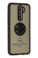 Newface Xiaomi Redmi Note 8 Pro Kılıf Montreal Yüzüklü Silikon Kapak - Siyah - Görsel 2