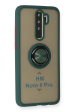 Newface Xiaomi Redmi Note 8 Pro Kılıf Montreal Yüzüklü Silikon Kapak - Yeşil - Görsel 2