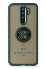 Newface Xiaomi Redmi Note 8 Pro Kılıf Montreal Yüzüklü Silikon Kapak - Yeşil