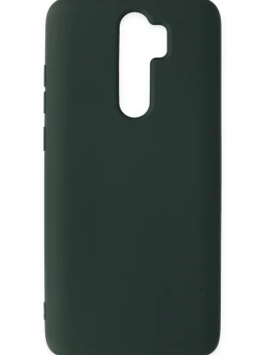 Newface Xiaomi Redmi Note 8 Pro Kılıf Nano içi Kadife Silikon - Koyu Yeşil