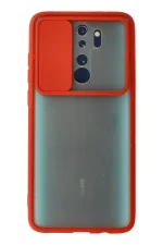 Newface Xiaomi Redmi Note 8 Pro Kılıf Palm Buzlu Kamera Sürgülü Silikon - Kırmızı