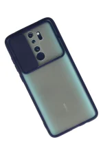 Newface Xiaomi Redmi Note 8 Pro Kılıf Palm Buzlu Kamera Sürgülü Silikon - Lacivert - Görsel 2