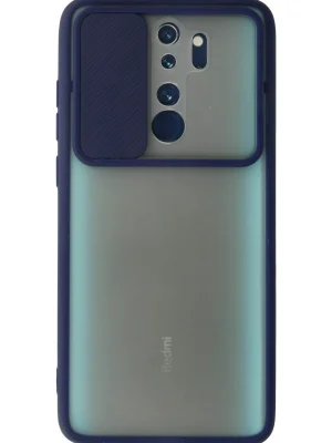 Newface Xiaomi Redmi Note 8 Pro Kılıf Palm Buzlu Kamera Sürgülü Silikon - Lacivert