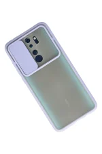 Newface Xiaomi Redmi Note 8 Pro Kılıf Palm Buzlu Kamera Sürgülü Silikon - Lila - Görsel 2