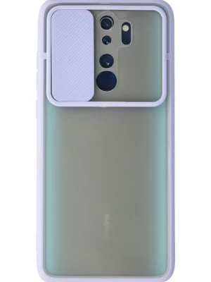 Newface Xiaomi Redmi Note 8 Pro Kılıf Palm Buzlu Kamera Sürgülü Silikon - Lila