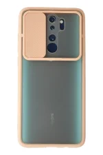 Newface Xiaomi Redmi Note 8 Pro Kılıf Palm Buzlu Kamera Sürgülü Silikon - Pembe