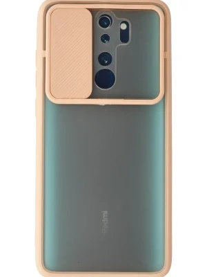 Newface Xiaomi Redmi Note 8 Pro Kılıf Palm Buzlu Kamera Sürgülü Silikon - Pembe