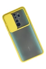 Newface Xiaomi Redmi Note 8 Pro Kılıf Palm Buzlu Kamera Sürgülü Silikon - Sarı - Görsel 2