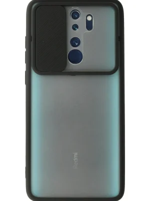 Newface Xiaomi Redmi Note 8 Pro Kılıf Palm Buzlu Kamera Sürgülü Silikon - Siyah