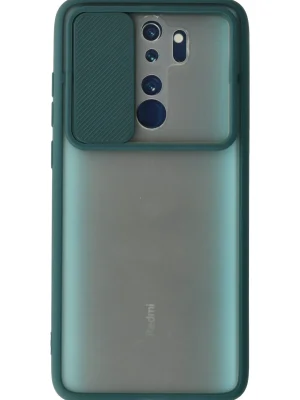 Newface Xiaomi Redmi Note 8 Pro Kılıf Palm Buzlu Kamera Sürgülü Silikon - Yeşil