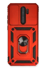 Newface Xiaomi Redmi Note 8 Pro Kılıf Pars Lens Yüzüklü Silikon - Kırmızı