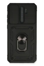 Newface Xiaomi Redmi Note 8 Pro Kılıf Pars Lens Yüzüklü Silikon - Siyah
