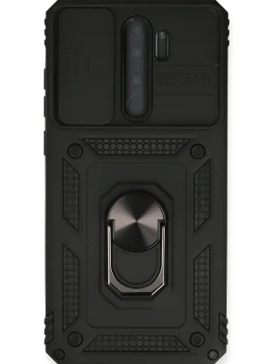 Newface Xiaomi Redmi Note 8 Pro Kılıf Pars Lens Yüzüklü Silikon - Siyah