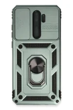 Newface Xiaomi Redmi Note 8 Pro Kılıf Pars Lens Yüzüklü Silikon - Yeşil