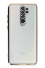 Newface Xiaomi Redmi Note 8 Pro Kılıf Razer Lensli Silikon - Gold - Görsel 2