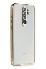 Newface Xiaomi Redmi Note 8 Pro Kılıf Razer Lensli Silikon - Gold