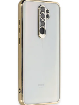 Newface Xiaomi Redmi Note 8 Pro Kılıf Razer Lensli Silikon - Gold