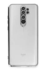 Newface Xiaomi Redmi Note 8 Pro Kılıf Razer Lensli Silikon - Gümüş - Görsel 2
