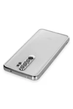 Newface Xiaomi Redmi Note 8 Pro Kılıf Razer Lensli Silikon - Gümüş - Görsel 3