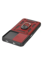 Newface Xiaomi Redmi Note 9 4G Kılıf Pars Lens Yüzüklü Silikon - Kırmızı - Görsel 4