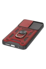 Newface Xiaomi Redmi Note 9 4G Kılıf Pars Lens Yüzüklü Silikon - Kırmızı - Görsel 5