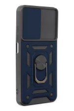 Newface Xiaomi Redmi Note 9 4G Kılıf Pars Lens Yüzüklü Silikon - Lacivert - Görsel 2