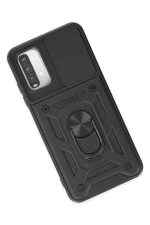 Newface Xiaomi Redmi Note 9 4G Kılıf Pars Lens Yüzüklü Silikon - Siyah - Görsel 3