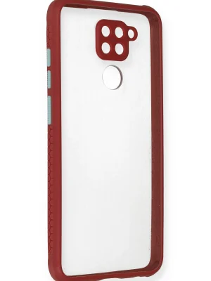 Newface Xiaomi Redmi Note 9 Kılıf Miami Şeffaf Silikon - Fuşya