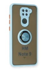 Newface Xiaomi Redmi Note 9 Kılıf Montreal Yüzüklü Silikon Kapak - Buz Mavi - Görsel 2