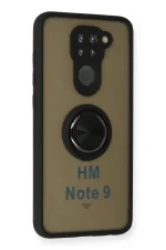 Newface Xiaomi Redmi Note 9 Kılıf Montreal Yüzüklü Silikon Kapak - Siyah - Görsel 2