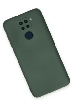 Newface Xiaomi Redmi Note 9 Kılıf Nano içi Kadife Silikon - Koyu Yeşil - Görsel 2