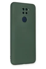 Newface Xiaomi Redmi Note 9 Kılıf Nano içi Kadife Silikon - Koyu Yeşil - Görsel 3