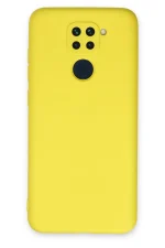 Newface Xiaomi Redmi Note 9 Kılıf Nano içi Kadife Silikon - Sarı