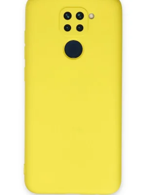 Newface Xiaomi Redmi Note 9 Kılıf Nano içi Kadife Silikon - Sarı