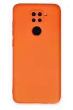 Newface Xiaomi Redmi Note 9 Kılıf Nano içi Kadife Silikon - Turuncu