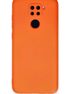 Newface Xiaomi Redmi Note 9 Kılıf Nano içi Kadife Silikon - Turuncu
