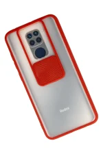 Newface Xiaomi Redmi Note 9 Kılıf Palm Buzlu Kamera Sürgülü Silikon - Kırmızı - Görsel 2