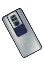 Newface Xiaomi Redmi Note 9 Kılıf Palm Buzlu Kamera Sürgülü Silikon - Lacivert - Görsel 2