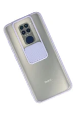 Newface Xiaomi Redmi Note 9 Kılıf Palm Buzlu Kamera Sürgülü Silikon - Lila - Görsel 2