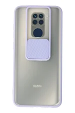 Newface Xiaomi Redmi Note 9 Kılıf Palm Buzlu Kamera Sürgülü Silikon - Lila