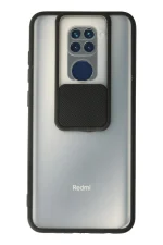 Newface Xiaomi Redmi Note 9 Kılıf Palm Buzlu Kamera Sürgülü Silikon - Siyah