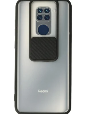 Newface Xiaomi Redmi Note 9 Kılıf Palm Buzlu Kamera Sürgülü Silikon - Siyah