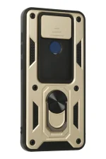 Newface Xiaomi Redmi Note 9 Kılıf Pars Lens Yüzüklü Silikon - Gold - Görsel 3