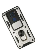 Newface Xiaomi Redmi Note 9 Kılıf Pars Lens Yüzüklü Silikon - Gümüş - Görsel 2